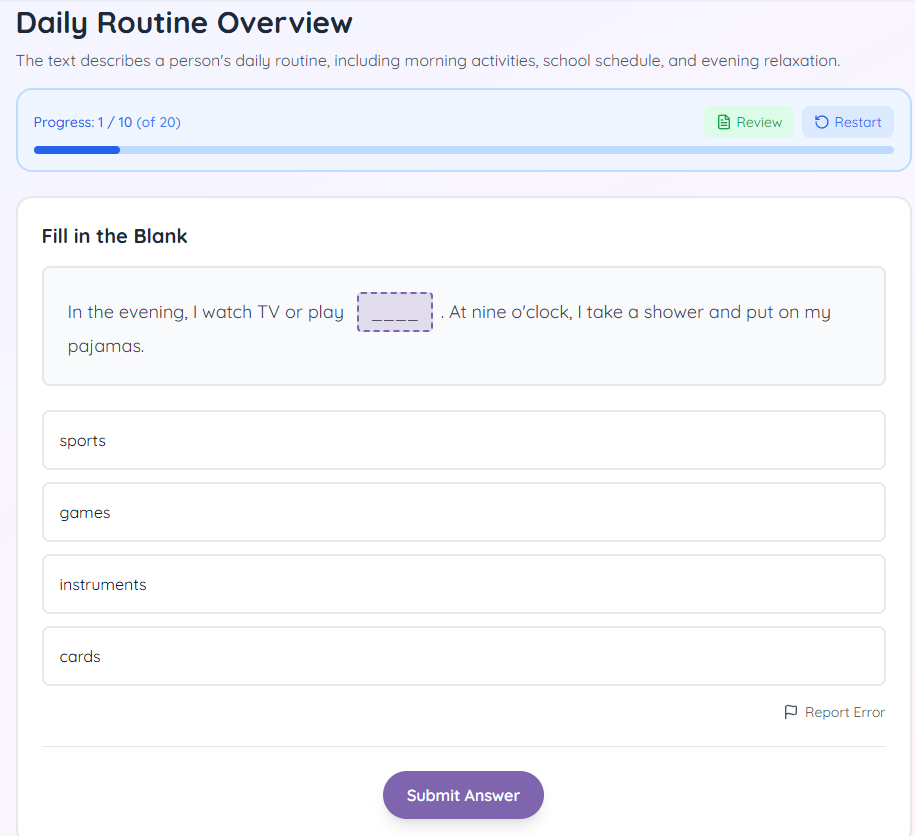Complete fill-in-the-blank exercises
